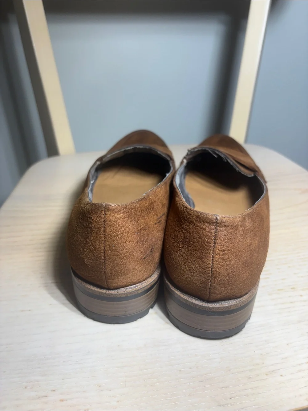 White Mountain Brown Suede Slip-On Loafers